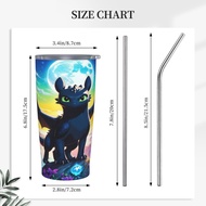 How To Train Your Dragon car straw cup 20oz (with straw)500ML stainless steel Mug，insulated coffee c