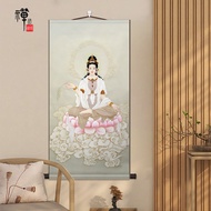 White Clothes Guanyin Bodhisattva Household Worship Wall-hanging Finished Products Silk Scroll Paintings Scroll Paintings White Clothes Guanyin Sitting Lotus Guanyin Bodhisattva Household Worship Decoration Wall-hanging Finished Products Silk Scroll Paint