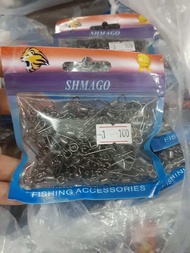 Bịch 100 Cái Khóa Link Câu Cá 2 Vòng Loại Tốt Tải Cá Lớn