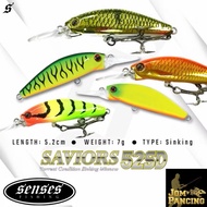【Jom Pancing】SENSES Saviors 52SD Sinking Minnow Savior 52mm 7g SVR52SD 52S Lure Bait