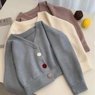 Niswaolshop77 - Lenka crop sweater OuterWear premium thick crop thick fleece live buttons