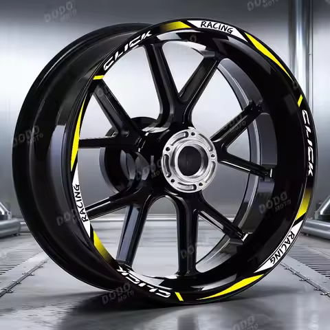 Reflective Motorcycle 14'' Wheel Hub Stickers Moto Scooter Rim Strip Tape PVC Decal For Click 150i c