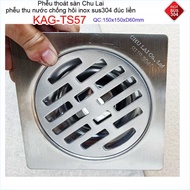 Chu lai floor drain manhole 6cm 304 stainless steel pipe, anti-foul drainage funnel 15x15cm-12x12cm-