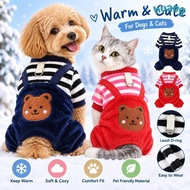 LONNG Fleece Dog Jumpsuit, Soft Fleece Warm Plush Pet Dog Clothes, Cozy With Leash Ring Jumpsuit Des