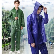ชุดกันฝนและกางเกงเสื้อกันฝนชายใหม่ชุดกันน้ำเสื้อกันฝนด้านนอกสำหรับใส่ตกปลาเสื้อโค้ทกันฝนและกางเกง