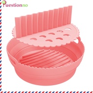8inch Silicone Air Fryer Liner Foldable Microwave Baking Mat Kitchen Tool (Pink)