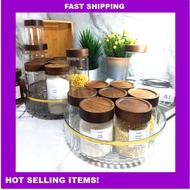 Screw Lid Glass Jar Airtight Spices Food Storage Container Spices Bottles Coffee Bean Herbs Balang K
