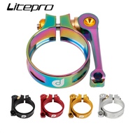 Litepro Ultralight Folding Bike Seat Tube Clip Aluminum Seat Post Clamp CNC 41 Fits for 33.9mm Bicycle Seatpost Parts