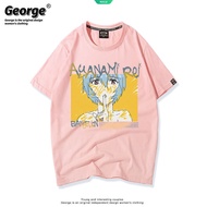 Anime Peripheral Short Sleeve Ayanami Rei Asuka Langley Soryu Mari Makinami Illustrious Cartoon Prin