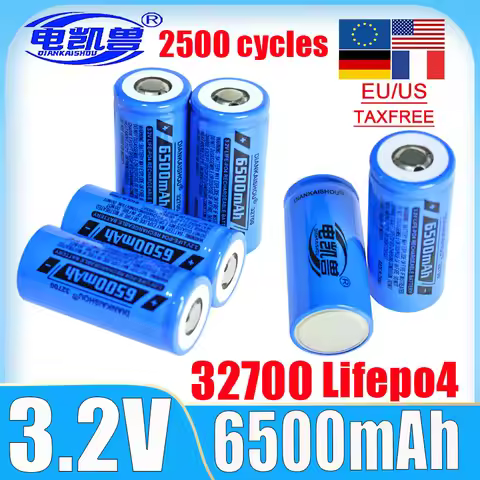 lifepo4 battery3.2V 32700 6500mAh flat head power discharging 35A high-power Lithium iron phosphate 