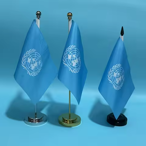 SKY FLAG Office Desk Flag Of United Nations flag 14x21cm polyester UN United Nations FLAG Desk Ornam
