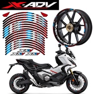 For Honda XADV X-ADV 750 Reflective Motorcycle Wheel Hub Sticker Motor Bike Accessories Scooter Rim Strips Decal (Front Wheel 17'' Rear Wheel 15'')