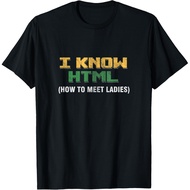 Men's cotton T-shirt IT Tech Coder Web Designer Know HTML Meet Women T-Shirt Fast Shipping 4XL , 5XL