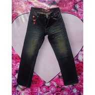 Jeans Lelaki Hitam Faded Brown