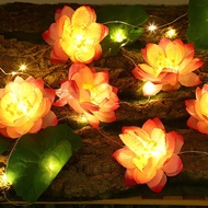 [New Product] Simulation Lotus String Light Creative Lotus Leaf Copper Wire Lamp Shopping Mall Buddh
