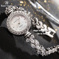 นาฬิกาผู้หญิง Royal Crown ( แท้100%) นาฬิกาประดับเพชร,สีเงินหน้าปัดมุกสวยหรู,ระบบถ่าน,กันน้ำ,จัดส่งพร้อมกล่องครบ,มีบัตรับประกัน1ปี