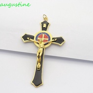 AUGUSTINE Saint Crucifix Pendant, Catholic Prayer Catholic Jesus Cross, Christian Gift Alloy Medal R