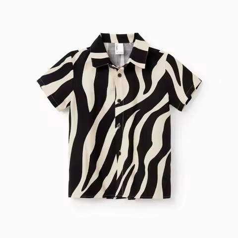 PatPat Striped Casual Boys' Short Sleeve Shirt