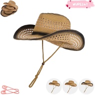 WUPEI47AD Beach Hats, Hollow Out Sunscreen Straw Hat, Retro Wide Brim Holiday Cap Summer