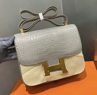 Hermes Constance 24 珍珠灰 霧面鱷