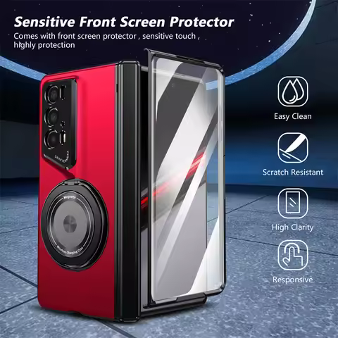 Skin Friendly For Honor Magic V2 Rsr Transparent Matte Folding Hinge Magnetic Rotating Ring Holder S