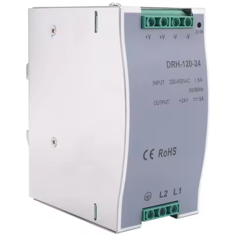 AD23-DRH-120-24 Switching Power Supply 380AC 120W Single Output 24V Industrial Din Rail Power Supply