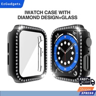 【Sg】iwatch Case 360 Full Screen Protection with Diamond Cover Tempered Glass Film for iwatch 4/5/6
