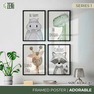 ZENi ADORABLE Framed Poster [Set 1] | Adorable Series A3 A2 A1 Poster Frame Wall Art Decor