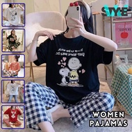 WSTYLE Snoopy Pyjamas Women Pyjamas Baju Tidur Comel Dewasa Seluar Tidur Perempuan Baju Tidur Wanita Pjamas Adult 居家服