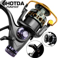 GHOTDA High Quality Smooth Fishing Reel No Gapless Metal Coil KC/MG3000-6000 Series with Non-slip Handle Spinning Reel for Saltwater Freshwater Fishing Big Pesca