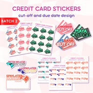 Batch 2 Credit Card Finance Sticker Sheet Bank Cut Off Due Date Financial Functional Planner Journal