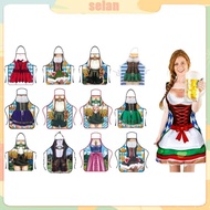 SEL Bavarian Novelty Apron Oktoberfest Bavarian Kitchen Aprons for Women Men Couple