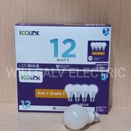 CAHAYA ECOLINK led bulb Multipack 12W contains 4 (3+1) white light E27 ECOLINK led bulb 12W lamp/