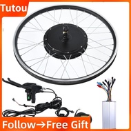 Tutoushop Electric Bicycle Conversion Kit  Mountain Bike E-bike Endurance with 48V 1500W Motor 700C Wheel KT-LCD5 Meter