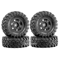 4pcs 1.0'' Crawler Tires and Plastic Beadlock Wheels for 1/24 RC Crawler Axial SCX24 90081 AXI00001 