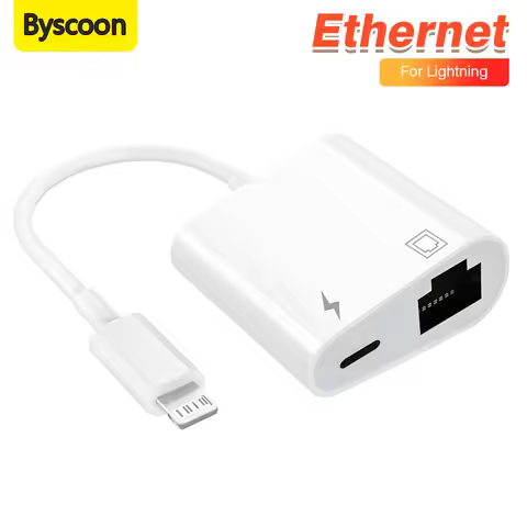 Byscoon lightning to RJ45 Ethernet OTG Adapter LAN Wired Network Cable/Hub With Charge Port for iPho