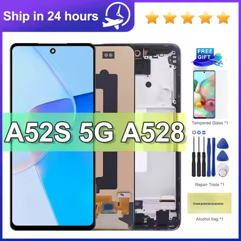 Tested A52S Display 6.5'' For Samsung A52s 5G A528 A528B A528M A528B/DS LCD Display Touch Screen Dig