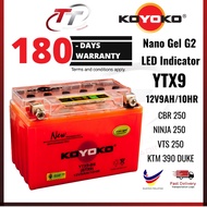 Koyoko YTX9-BS YTX9 BTX9 Nanogel Battery G2 GEL BATERI CBR 250 KTM 390 DUKE R 200 DUKE VTS200/250
