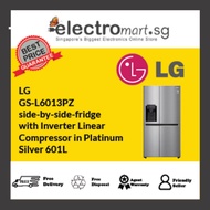 LG GS-L6013PZ side-by-side-fridge  with Inverter Linear  Compressor in Platinum  Silver 601L