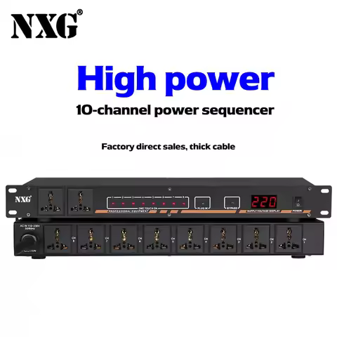 YAMNWEO SR-628 Rack Mount Power Sequence Controller 10 Sockets 8 Delay Control Channels 30A High Pow
