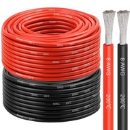8 Gauge Silicone Wire (2 PCS) 30 FT Red + 30 FT Black Tinned Copper Core, Flexible 8 AWG High Temp W