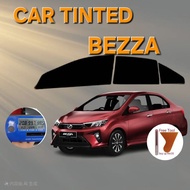(BEZZA)Car Tinted/Window Film_Siap Potong 4Pintu Cermin& Segi Tiga Warna Hitam 2 PLY IRR UV Up To 99