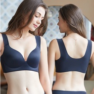 New Vest Style 36-46D/E/F Large Size Sleep Sports Bras For Women Minimalist Plain Smooth Seamless Fu
