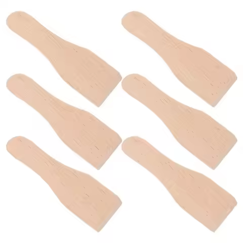 6Pcs Wooden Raclette Spatulas, 5-Inch Mini Spatula Scraper for Cheese Pancake Cake - Kitchen Utensil