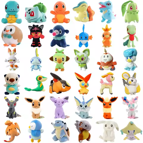 Pokemon Pikachu Squirtle Bulbasaur Charmander Plush Cyndaquil Totodile Chikorita Tepig Oshawott nivy