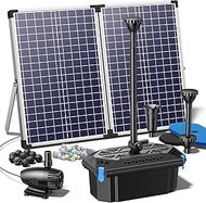 NFESOLAR Pond Filter Fountain with 70W Solar Panel, 660 GPH Water Pump, 10 FT Extension Cord, Solar 
