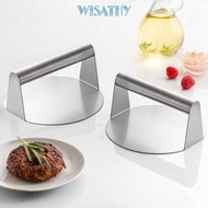 WISATHY Stainless Steel Grill Press, Stainless Steel Round Smash Burger Press, Steak Burger No Rust 