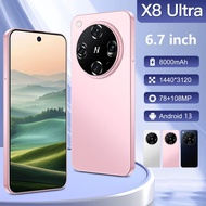 X8 Ultra 4G/5G Smartphone 6.7-inch Screen Memory 8GB+256GB Battery 8000Mah Android phones Support Wi