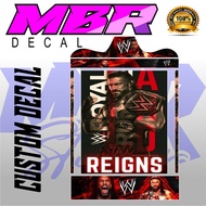 Decal sticker for boarding house box cage, bird cage sticker with roman reigns motif, wwe