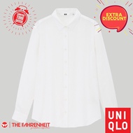 (Extra Discount) The-Fahrenheit Ichika Uniqlo Women Blouse Rayon Long Sleeve-White